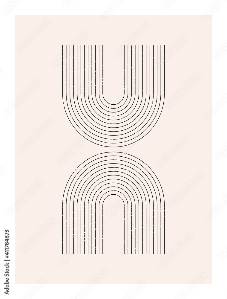 Poster abstract wall art. inspired by mid century modern design contemporary vector geometric background. m