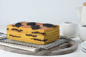Indonesian thoudand layer cake or lapis legit 