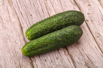 Ripe organic natural green cucumber