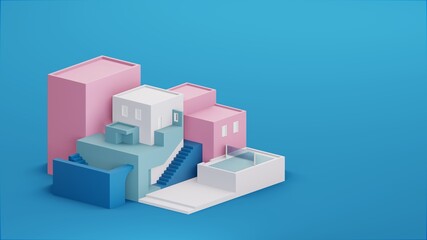 Abstract architectural concept 3D illustration