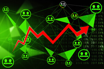 2d rendering Stock market online business concept. business Graph 
