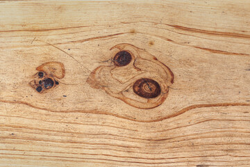 Real wood background. High resolution image of light wood grain texture with knots.