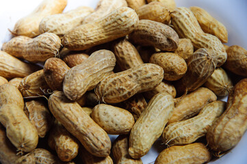 peanuts on a white background