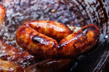 sausages on a barbecue