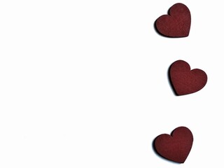 hearts on white background