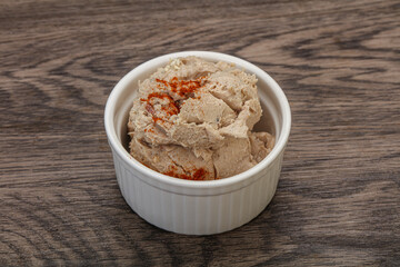 Herring butter spread in the bowl