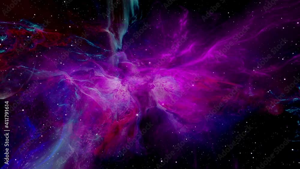 Wall mural flying in to space