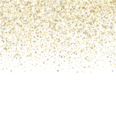 Gold Glitter Stars. Luxury Shiny Confetti.