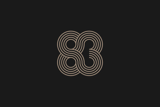 Number 83 Logo, Monogram Number 83 logo multi line style, usable for anniversary and business logos, flat design logo template, vector illustration
