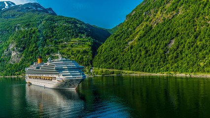 Cruse Ship Geiranger Fjord Norway
