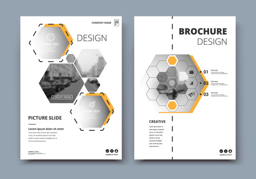 Abstract patch brochure cover design. Black info data banner frame. Techno title sheet model set. Modern vector front page art. Urban city blurb texture. Brown citation figure icon. Ad flyer text