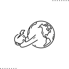 Clean energy, Earth and science vector icon in outlines