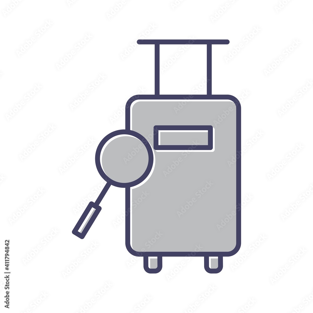 Poster Unique Find Luggage Line Vector Icon