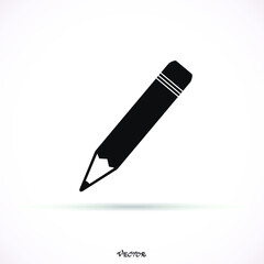 Pencil Icon Vector. Perfect Black pictogram illustration on white background.