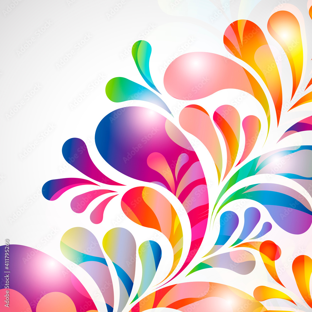 Poster Abstract background with bright teardrop-shaped arches.