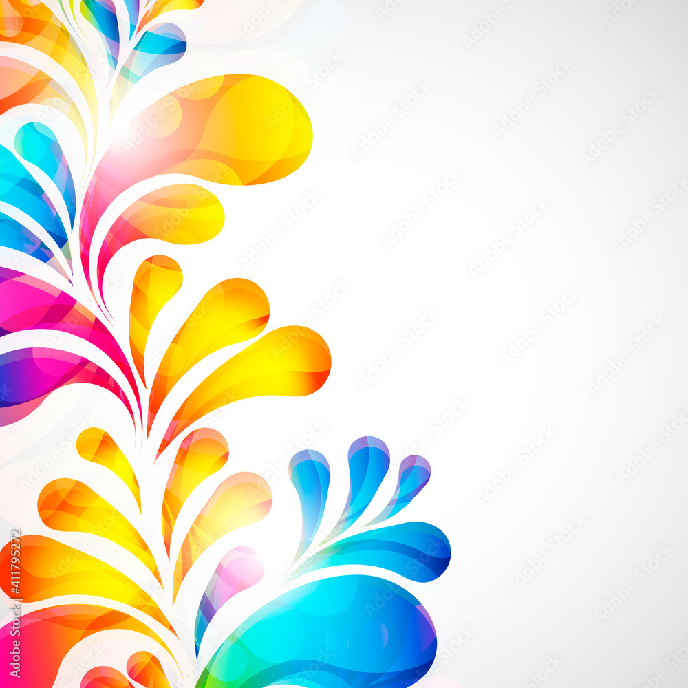 Poster abstract bright background with teardrop-shaped arches.