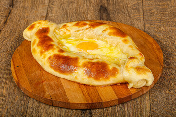 Traditional Georgian Khachapuri with cheese