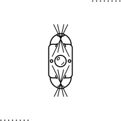 Plasma reactor, clean energy production, the fusion system vector icon in outlines
