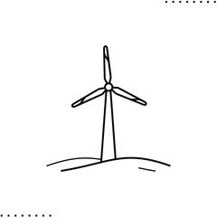 Windmill vector icon in outlines