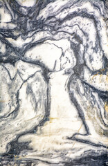 Various types of marble in an abandoned quarry in Ruskeala.