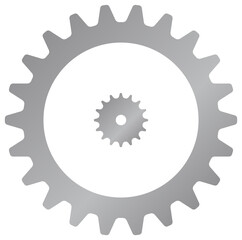 Machine gear, cogwheel vector icon illustration ( silver )