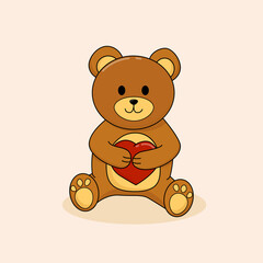 Teddy bear, teddy bear holding a heart, a gift for a loved one