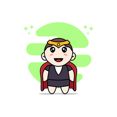 Obraz na płótnie Canvas Cute business woman character wearing superhero costume.