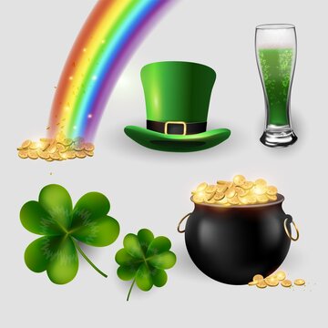Happy St. Patrick's Day design element.Vector symbols are grouped for easy editing. realistic icons for your design.