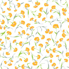 Seamless and beautiful flower illustration pattern,