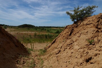 Sand quarries in the village of Sychevo, Volokolamsk district, Moscow region