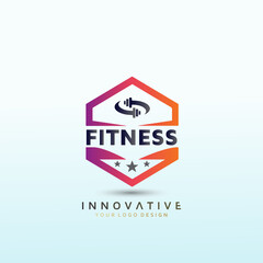 personal training and nutrition Modern Fitness icon design. Dumbbell icon Vector logo design template.