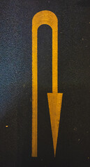 U-turn sign on road, go back, no going further, Tokyo, Japan