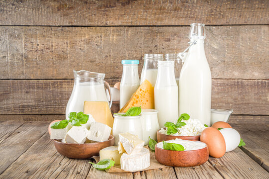 Various farm dairy products