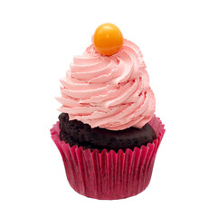cupcake with cream on a white background