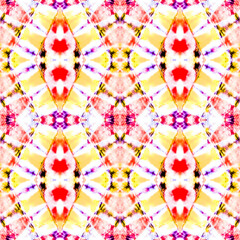 Japanese Embroidery. Yellow Watercolor Vintage.