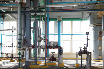 Modern granary with different equipment, inside view