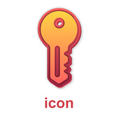 Gold House key icon isolated on white background. Vector.