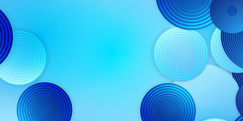 Vector long banner template. Abstract blue gradient background with halftone circles. blue and green gradient geometric shape background. 
Abstract neon color circle lines background 