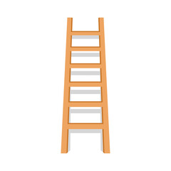 Vector icon of ladder with steps. Isolated illustration of stairs on white background
