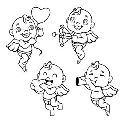 Cute Cupid Baby Illustration Designs for Valentine's Day