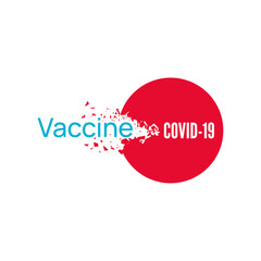 Vector illustration of a vaccine destructive coronavirus. Vaccination against covid-19.