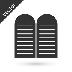 Grey The commandments icon isolated on white background. Gods law concept. Vector.