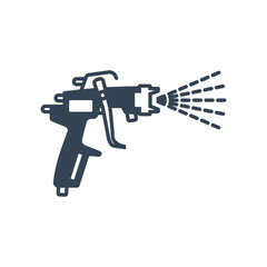 Vector black icon paint spray gun, airbrush