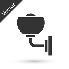 Grey Wall lamp or sconce icon isolated on white background. Wall lamp light. Vector.