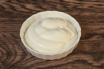 Sour cream in the bowl