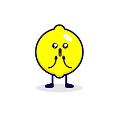 Lemon surprised cute character