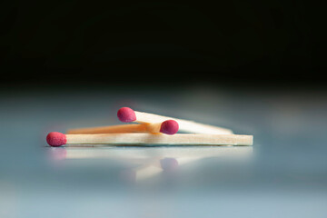 matches to light the fire. matches close-up