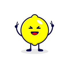 Lemon very happy cute character