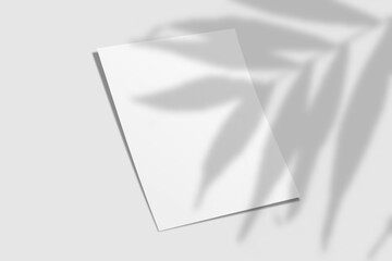 Realistic blank A4 flyer brochure for mockup. Paper or poster illustration. 3D Render.