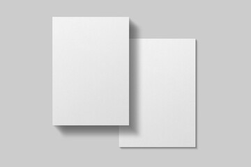 Realistic blank A4 flyer brochure for mockup. Paper or poster illustration. 3D Render.